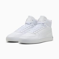 Puma Buty Caven Mid Sd Emb 40179901. Białe buty sportowe na co dzień męskie Puma, z gumy, bez zapięcia, trekkingowe. Za 215.99 zł.