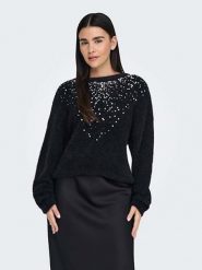 ONLY Sweter w kolorze czarnym rozmiar: M. Czarne swetry klasyczne damskie Only, m, ze splotem, bez kołnierzyka. Za 101.23 zł.