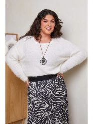 Curvy Lady Sweter w kolorze białym rozmiar: 48/50. Białe swetry klasyczne damskie Curvy Lady, ze splotem, bez kołnierzyka. Za 131.74 zł.