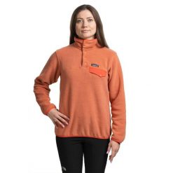 Bluza polarowa damska Lightweight Synchilla Snap. Brązowe bluzy bez kaptura damskie Patagonia, s, z polaru. Za 589.99 zł.