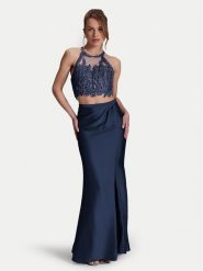 Hey Kyla Sukienka wieczorowa 5AI066HK Granatowy Slim Fit. Niebieskie sukienki damskie Hey Kyla, bez wzorów, z syntetyku, wizytowe, bez kołnierzyka, bez ramiączek. Za 689.99 zł.