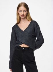 Pieces Sweter "Nanu" w kolorze jasnoszarym rozmiar: XL. Szare swetry klasyczne damskie Pieces, xl, bez kołnierzyka. Za 92.42 zł.