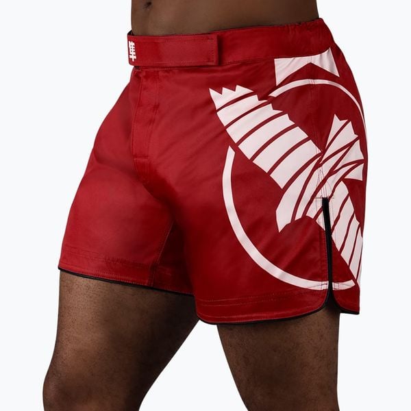 Spodenki treningowe męskie Hayabusa Icon Mid-Thigh MMA. Czerwone szorty męskie HAYABUSA, bez kołnierzyka. Za 329.99 zł.