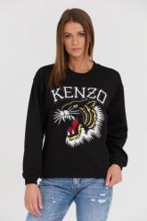 KENZO Czarna bluza TIGER VARSITY JUNGLE CREW-NEC. Czarne bluzy bez kaptura damskie Kenzo, s. W wyprzedaży za 739.99 zł.