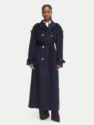 Elisabetta Franchi Płaszcz wełniany CP-02D-66E2-V790 Granatowy Regular Fit. Niebieskie płaszcze damskie Elisabetta Franchi, na zimę, bez wzorów, z wełny. Za 3,379.00 zł.
