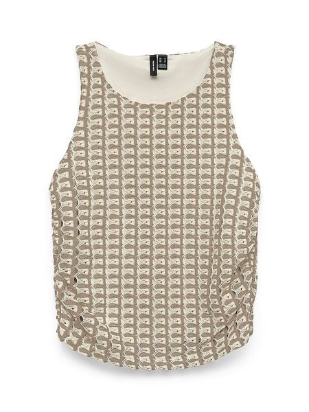 Vero Moda Top w kolorze beżowo-szarobrązowym rozmiar: L. Brązowe topy damskie Vero Moda, l, bez wzorów, bez kołnierzyka. Za 68.95 zł.