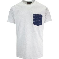 T-shirt Męski, Jasny Szary z Kieszonką, Krótki Rękaw, U-neck, BAWEŁNA, Męski -KINGS. Szare t-shirty męskie Kings, m, bez wzorów, z bawełny, bez kołnierzyka. Za 69.00 zł.