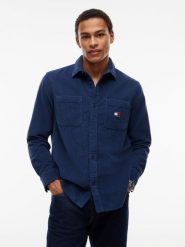 Tommy Jeans koszula z sztruksu Mężczyźni Comfort Fit Bawełna (100%) niebieski, XL. Niebieskie koszule męskie Tommy Jeans, m, bez wzorów, z bawełny, bez kołnierzyka, bez ramiączek. Za 409.95 zł.