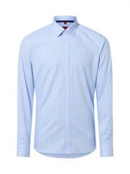 Finshley & Harding Koszula męska Mężczyźni Slim Fit Bawełna niebieski w paski, 45. Niebieskie koszule męskie Finshley & Harding, m, bez wzorów, z bawełny, bez kołnierzyka, bez ramiączek. Za 199.95 zł.