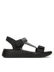 Clara Barson Sandały R24AW02734 Czarny. Czarne sandały damskie Clara Barson, bez wzorów, z materiału, bez obcasa, na płaskiej podeszwie. Za 119.99 zł.