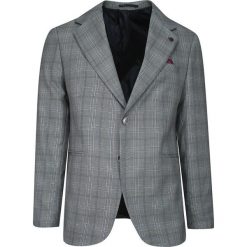 Marynarka Szara w Kratkę, Casualowa, Taliowana, 2 Guziki, Dwa Rozcięcia, Slim-VICTORIO. Szare marynarki męskie Victorio, bez wzorów, z bawełny. Za 299.00 zł.
