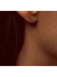 OR Carats Złote kolczyki-wkrętki z diamentami rozmiar: onesize. Szare kolczyki damskie OR Carats, z diamentem, złote. Za 432.80 zł.