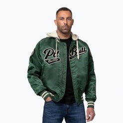 Kurtka męska Pitbull Mason San Diego Baseball Hooded. Zielone kurtki męskie PITBULL, m, bez wzorów, z poliamidu, eleganckie, bez kaptura. Za 389.99 zł.