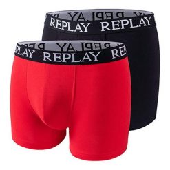 Bokserki Męskie (zestaw 2 Sztuk). Czarne bokserki męskie Replay, bez wzorów. Za 160.99 zł.