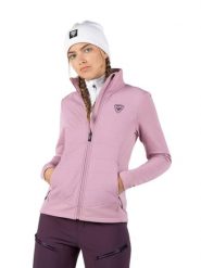 Bluza narciarska Rossignol W Classique Hybrid Clim FZ różowa. Czerwone bluzy bez kaptura damskie Rossignol, l, z elastanu. Za 595.50 zł.