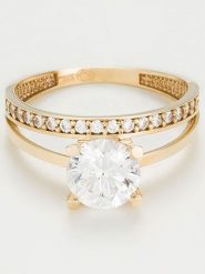 OR ÉCLAT Złoty pierścionek "Majestueuse" z cyrkonią rozmiar: 56. Żółte pierścionki damskie Or Éclat, z cyrkonią, złote. Za 1,304.99 zł.