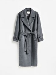 Płaszcz z dodatkiem wełny - szary. Szare płaszcze damskie Reserved, l, bez wzorów, z tkaniny. Za 599.99 zł.