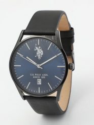 U.S. Polo Assn. Zegarek kwarcowy w kolorze czarno-niebieskim rozmiar: onesize. Czarne, analogowe zegarki męskie U.S. Polo Assn., metalowe. Za 217.99 zł.