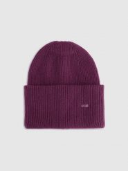 4F Czapka beanie uniseks - fioletowa Uniwersalny. Fioletowe czapki męskie 4f, na zimę, bez wzorów, z materiału, klasyczne. Za 69.99 zł.