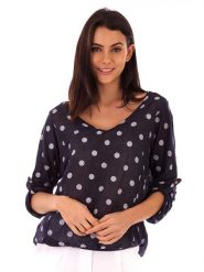 Lin Passion Lniana koszulka w kolorze granatowym rozmiar: 34/36. Niebieskie bluzki damskie Lin Passion, bez wzorów, ze lnu, bez kołnierzyka. Za 121.99 zł.