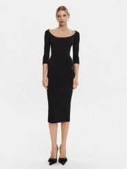 Dolce&Gabbana Sukienka dzianinowa FXS20T JFMEV N0000 Czarny Regular Fit. Czarne sukienki damskie Dolce&Gabbana, bez wzorów, z dzianiny, bez kołnierzyka, bez ramiączek. Za 7,559.00 zł.