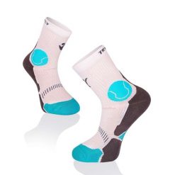 Skarpety tenisowe Fusion White Black Turquoise. Białe skarpetki męskie TRY TO FLY, bez wzorów. W wyprzedaży za 58.09 zł.