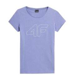 Koszulka Damska 4F. Niebieskie bluzki sportowe damskie 4f, bez kołnierzyka, bez ramiączek. Za 60.99 zł.