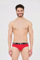 EMPORIO ARMANI Slipy czarne, białe, czerwone. Białe slipki męskie Emporio Armani, bez wzorów, z bawełny. W wyprzedaży za 151.99 zł.