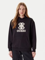 Guess Bluza V5YQ01 KCX22 Czarny Regular Fit. Czarne bluzy bez kaptura damskie Guess, m, z syntetyku. Za 279.99 zł.