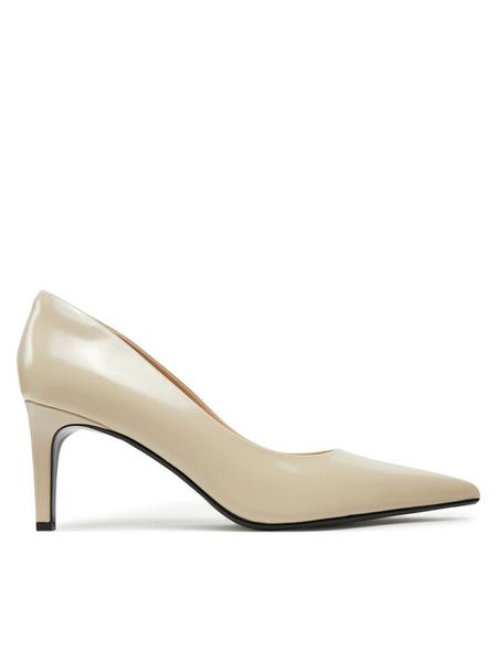 Calvin Klein Szpilki Heel Pump 70 - Brush L HW0HW02446 Beżowy. Brązowe szpilki CALVIN KLEIN, bez wzorów, ze skóry, bez obcasa. Za 449.99 zł.
