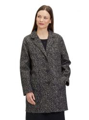 BETTY & CO Płaszcz przejściowy w kolorze czarno-szarobrązowym rozmiar: 40. Czarne płaszcze damskie Betty & Co., bez wzorów, z wełny. Za 179.22 zł.