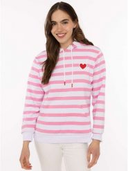 Zwillingsherz Bluza w kolorze biało-różowym rozmiar: L/XL. Białe bluzy z kapturem damskie Zwillingsherz, l. Za 219.08 zł.