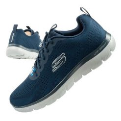 Buty Skechers Summits-Torre 232395/NVGY niebieskie. Niebieskie buty sportowe na co dzień męskie z materiału, bez zapięcia. Za 381.68 zł.