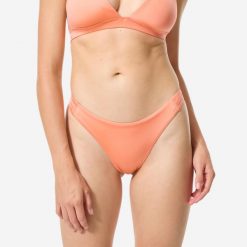 Dół kostiumu kąpielowego surfingowego damski Decathlon Naïs. Brązowe bikini damskie Decathlon, bez wzorów. Za 39.99 zł.