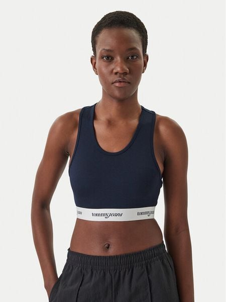 Tommy Jeans Biustonosz top DW0DW22762 Granatowy. Niebieskie biustonosze Tommy Jeans, bez wzorów, z jeansu. Za 169.99 zł.