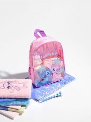 Zestaw: plecak, lunchbox oraz butelka Stitch - wielobarwny. Plecaki damskie Sinsay, bez wzorów. Za 27.99 zł.