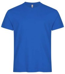 Clique Premium Long-T – ekstra długi T-shirt z bawełny, niebieski. Niebieskie t-shirty męskie CLIQUE, xl, bez wzorów, z bawełny, bez kołnierzyka. Za 108.05 zł.