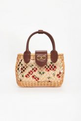 Torebka wiklinowa z saszetką TWINSET. Torebki klasyczne damskie Twinset Milano, bez wzorów, bez dodatków. Za 879.00 zł.