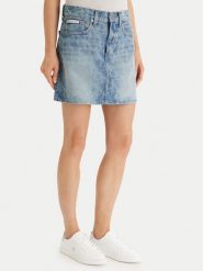 Calvin Klein Jeans Spódnica jeansowa 90S Mini LV147F679G Niebieski Regular Fit. Niebieskie spódniczki damskie Calvin Klein Jeans, s, bez wzorów, z bawełny, mini. Za 449.99 zł.