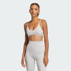 Biustonosz Optime Essentials Workout Light Support. Szare biustonosze sportowe damskie Adidas, bez wzorów. Za 179.00 zł.