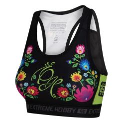 Stanik sportowy fitness siłownia MMA EXTREME HOBBY FOLK. Czarne biustonosze sportowe damskie EXTREME HOBBY, bez wzorów, z elastanu. Za 129.00 zł.