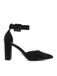 JENNY Czółenka CEO-LH230312-5 Czarny. Czarne czółenka damskie Jenny, bez wzorów, z materiału, bez obcasa. Za 129.99 zł.