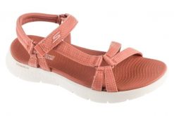 Sandały damskie, Go Walk Flex Sandal - Sublime. Fioletowe sandały damskie Skechers, bez wzorów, z materiału, bez obcasa. Za 209.99 zł.