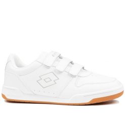 Buty męskie sportowe na rzep Lotto TITANIS VL. Białe buty sportowe na co dzień męskie Lotto, z dresówki, bez zapięcia, trekkingowe. Za 129.00 zł.