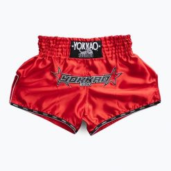 Spodenki treningowe YOKKAO Institution CarbonFit. Czerwone szorty damskie YOKKAO, bez wzorów, z materiału, eleganckie. Za 229.99 zł.