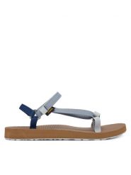 Teva Sandały Original Universal Slim 1150110 Niebieski. Niebieskie sandały damskie Teva, bez wzorów, z materiału, bez obcasa, na płaskiej podeszwie. Za 299.99 zł.
