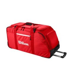 Torba podróżna na kółkach Wilson Super Tour Red Travel Duffle 2025. Białe torebki klasyczne damskie Wilson, bez wzorów, bez dodatków. Za 799.00 zł.