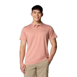 Koszulka męska Columbia Tech Trail Utility Polo. Brązowe koszulki polo męskie Columbia, l, bez wzorów, bez ramiączek. Za 169.99 zł.