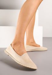 Beżowe Espadryle Balerinki z Przeszyciami Firalissea. Brązowe baleriny damskie Renee, bez wzorów, bez obcasa, na obcasie. Za 49.99 zł.