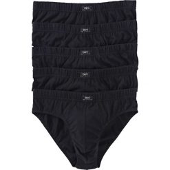 Slipy maxi (5 par). Czarne slipki męskie bonprix, z aplikacjami. Za 62.99 zł.